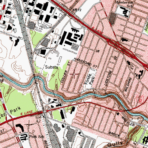 Topographic Map of Riverview, TX