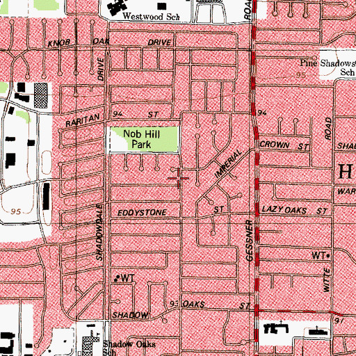 Topographic Map of Royal Oaks, TX