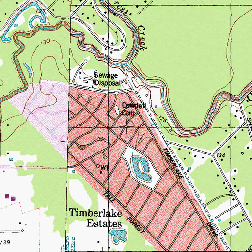 Topographic Map of Sabacen Park, TX