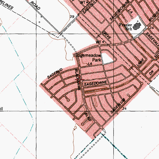 Topographic Map of Sagemeadow, TX