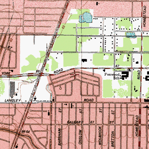 Topographic Map of Scenic Woods Plaza, TX