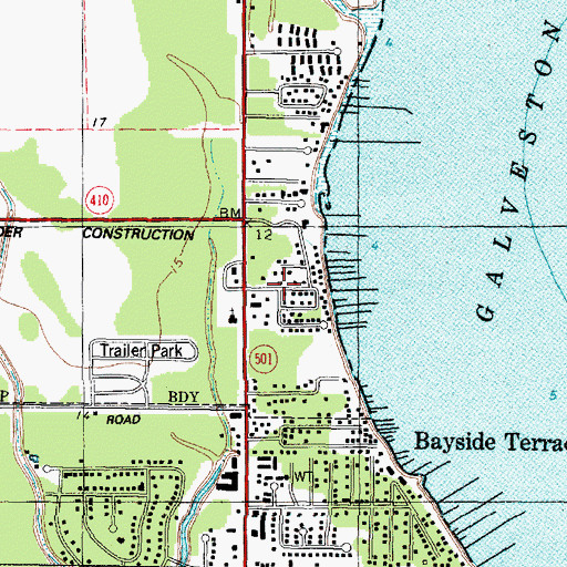Topographic Map of Crescent, TX