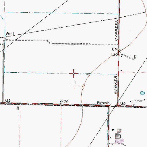 Topographic Map of Cypress Meadow, TX