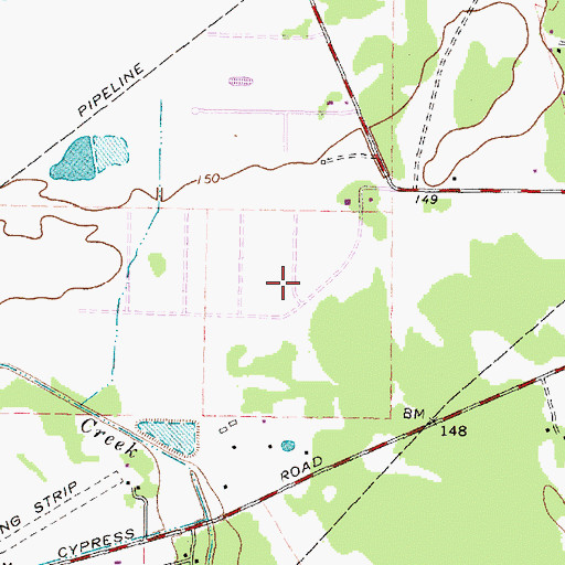 Topographic Map of Cypress Point, TX