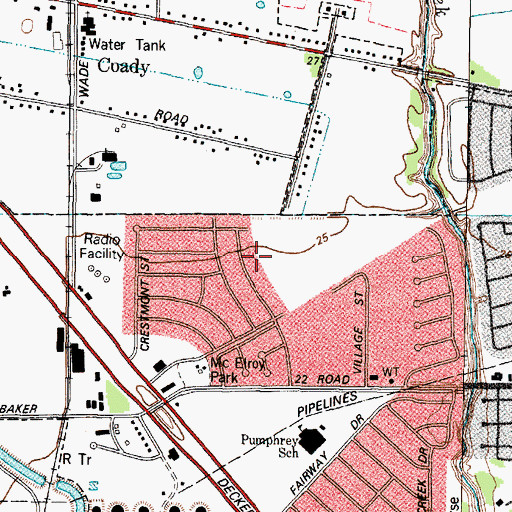 Topographic Map of Decker Terrace, TX