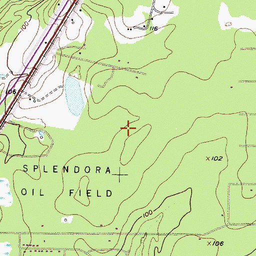 Topographic Map of Deerbrook, TX