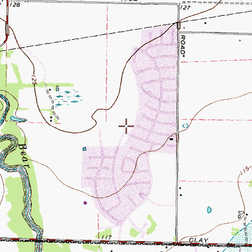 Topographic Map of Deerfield Village, TX