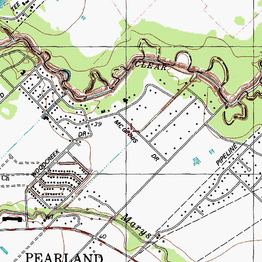 Topographic Map of Dixie Hollow, TX