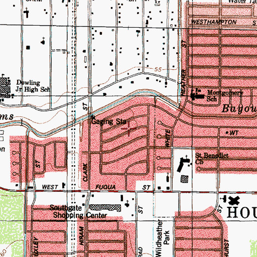 Topographic Map of Dunbarton Oaks, TX