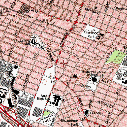 Topographic Map of Eastwood, TX