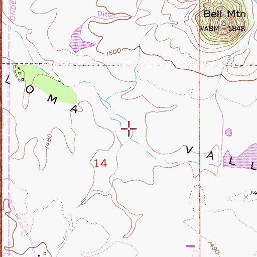 Topographic Map of Paloma Valley, CA