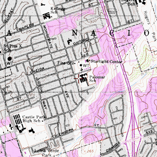 Topographic Map of Palomar Elementary School, CA