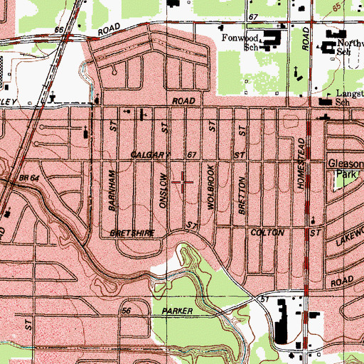 Topographic Map of Fontaine Place, TX
