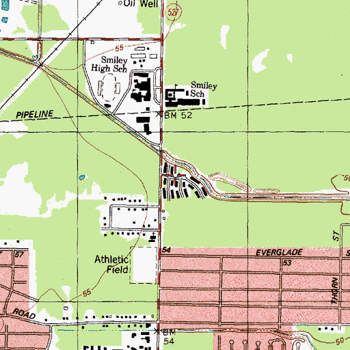 Topographic Map of Forest Green, TX