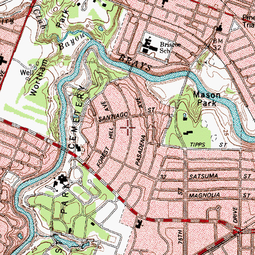 Topographic Map of Forest Hill, TX