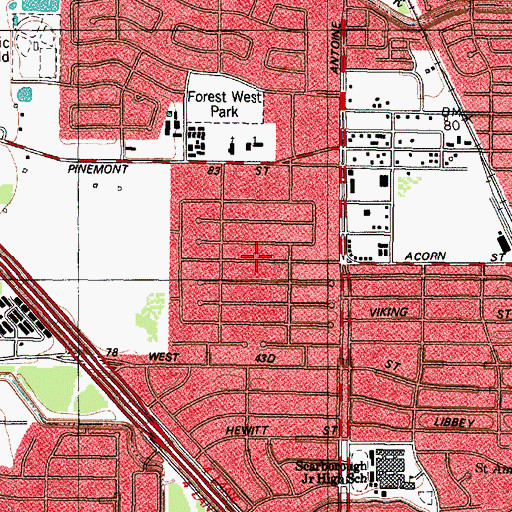 Topographic Map of Forest Pine, TX