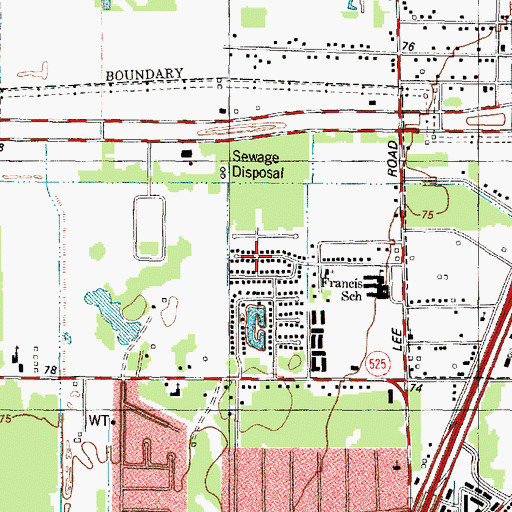 Topographic Map of Fountain View, TX