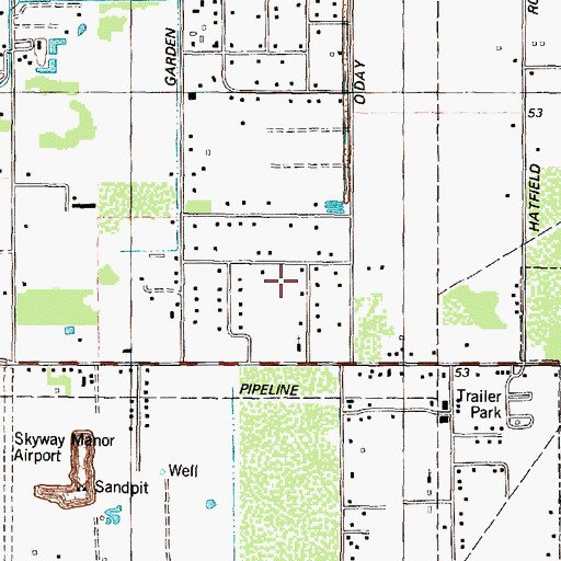 Topographic Map of Garden Acres, TX