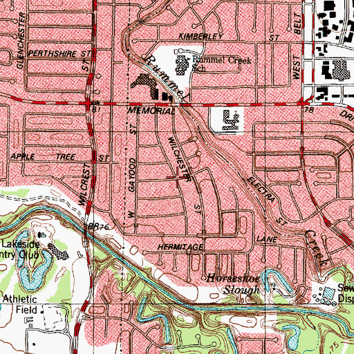 Topographic Map of Gaywood, TX