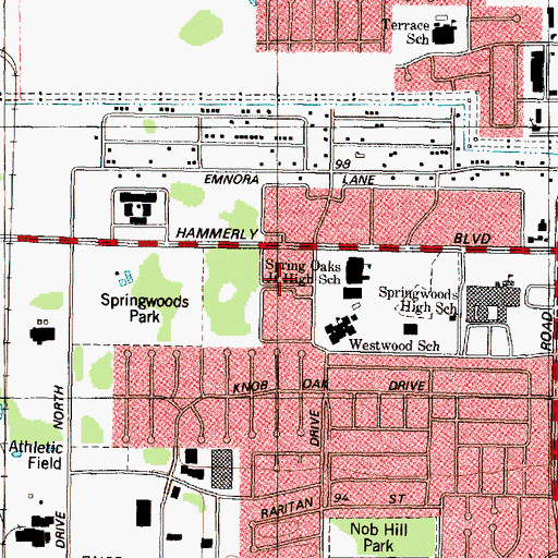 Topographic Map of Gessner Grove, TX