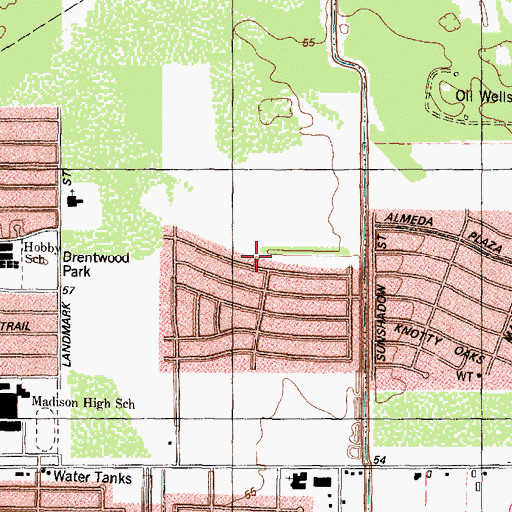 Topographic Map of Glen Iris, TX