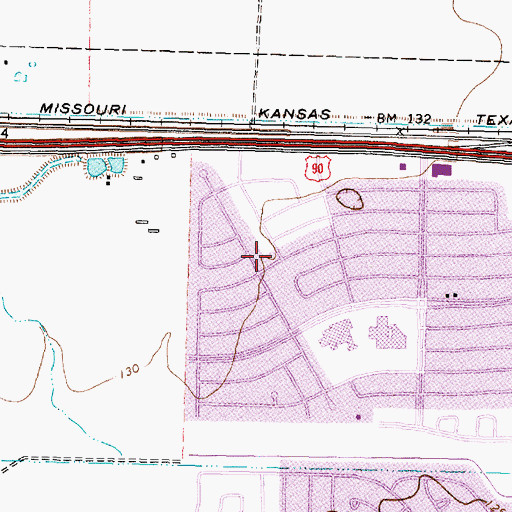 Topographic Map of Governor Place, TX