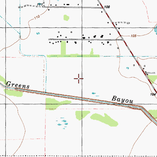 Topographic Map of Greenfield Village, TX