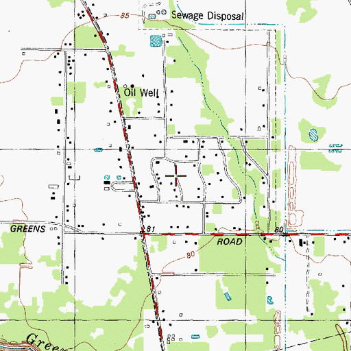 Topographic Map of Greenview Manor, TX