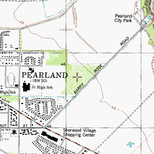 Topographic Map of Heritage Green, TX