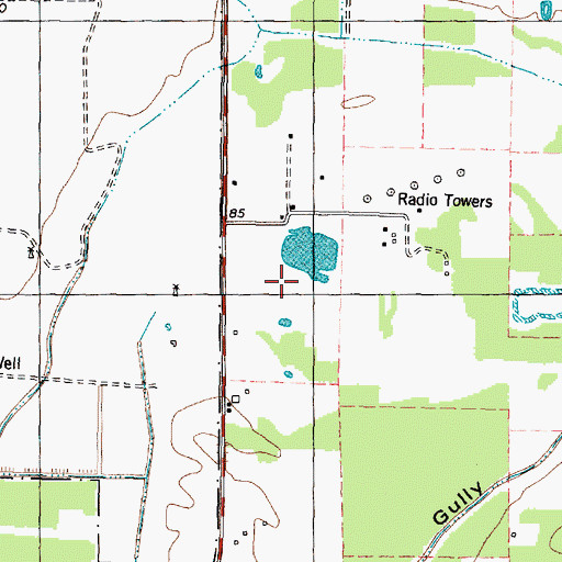 Topographic Map of Hidden Lake Estates, TX