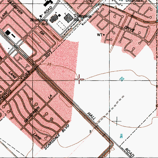 Topographic Map of Highland Meadows, TX