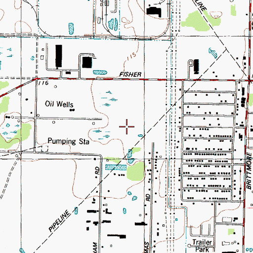 Topographic Map of Hilltop Acres, TX