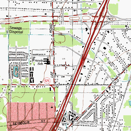 Topographic Map of Humble Acres, TX