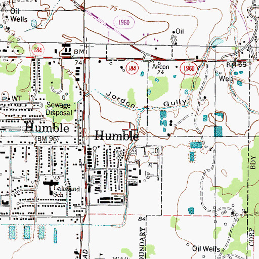 Topographic Map of Intercontinental Village, TX