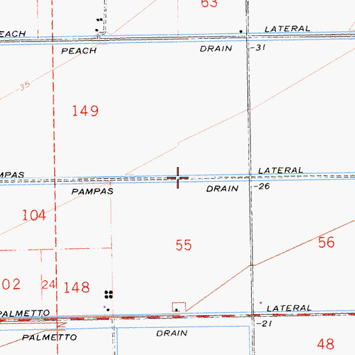 Topographic Map of Pampas Drain, CA