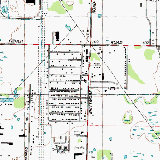 Topographic Map of Jersey Acres, TX