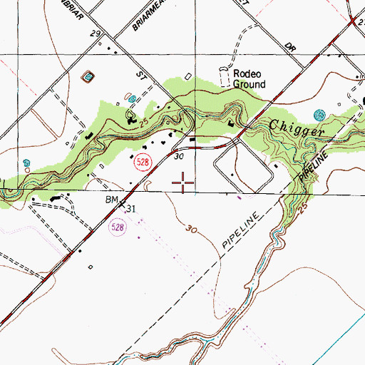 Topographic Map of Keystone Meadows, TX