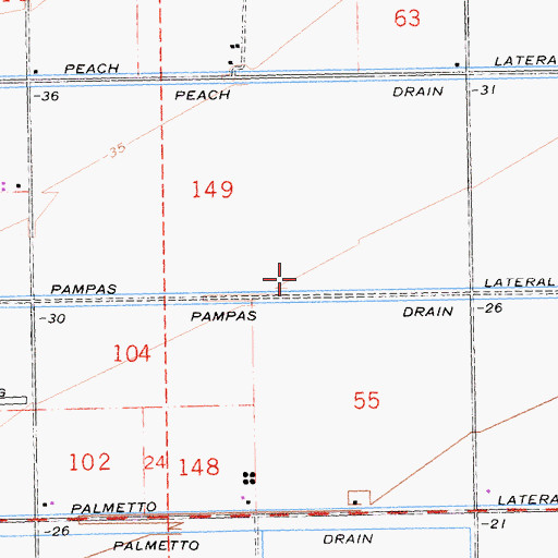 Topographic Map of Pampas Lateral, CA
