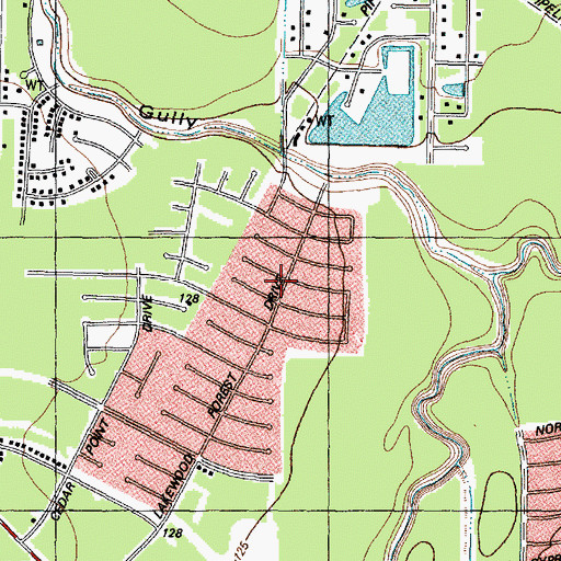 Topographic Map of Lakewood West, TX