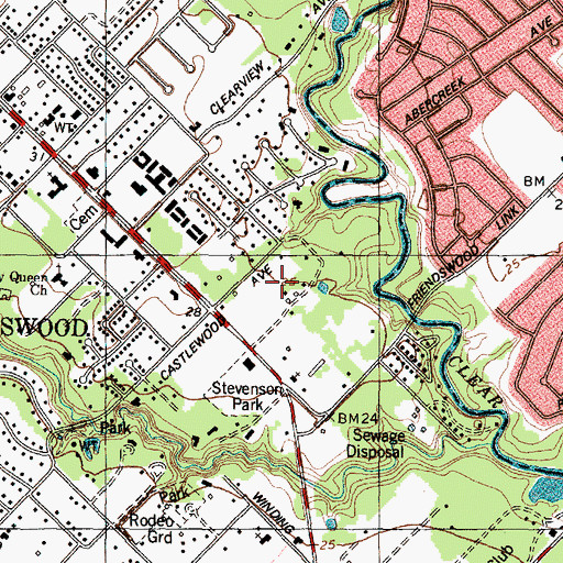 Topographic Map of Laurelfield, TX