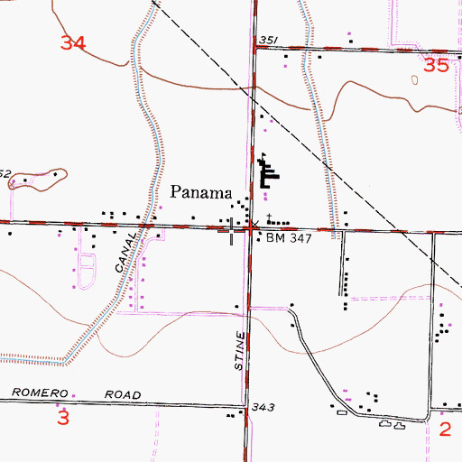 Topographic Map of Panama, CA