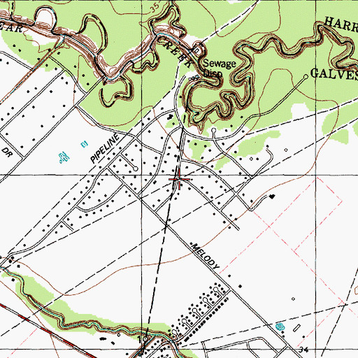 Topographic Map of Longwood Park, TX