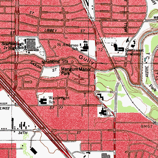 Topographic Map of Magnum Manor, TX