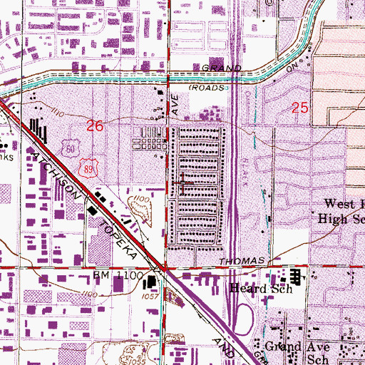 Topographic Map of Bel-Aire Trailer Park, AZ