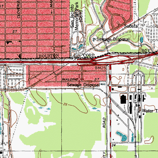 Topographic Map of Marwood, TX