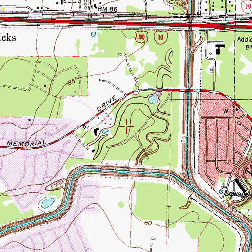 Topographic Map of Meadow Walk, TX