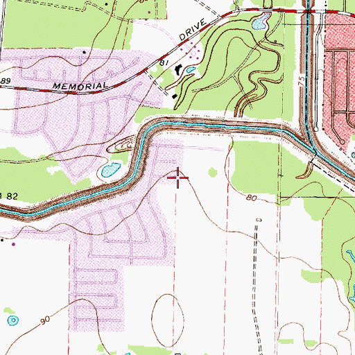 Topographic Map of Memorial Thicket, TX