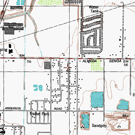 Topographic Map of Monarch Estates, TX