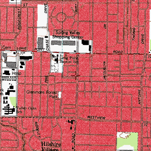Topographic Map of Monarch Oaks, TX