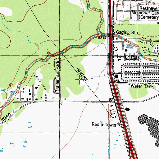 Topographic Map of Northborough, TX